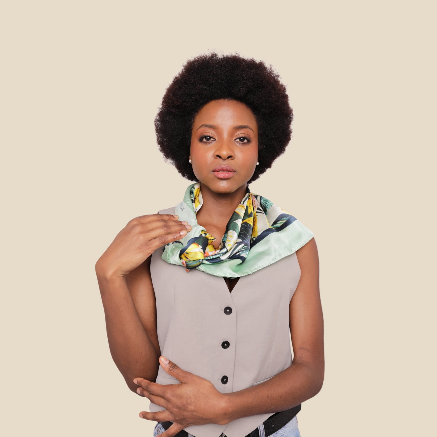 Pistachio Exotic Paradise Silk Scarf