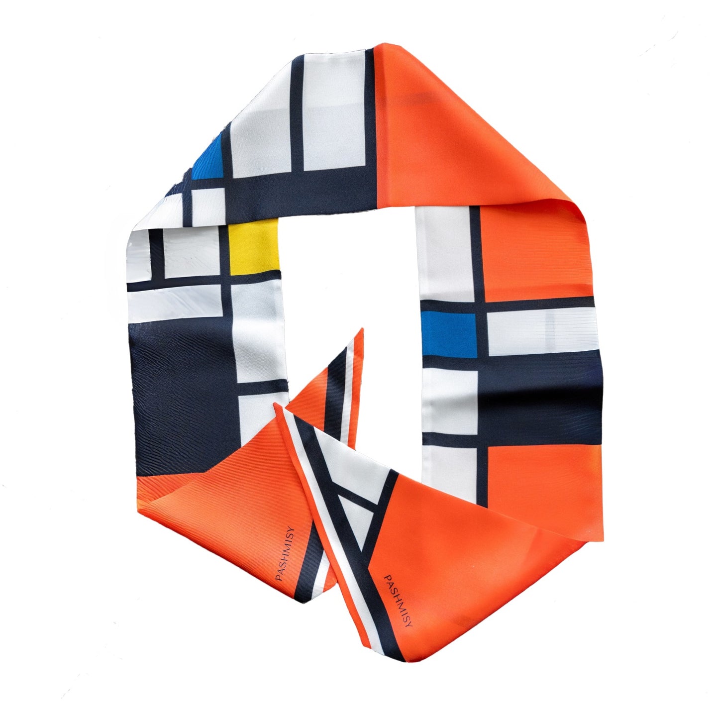 Mondrian Art Silk Long Scarf