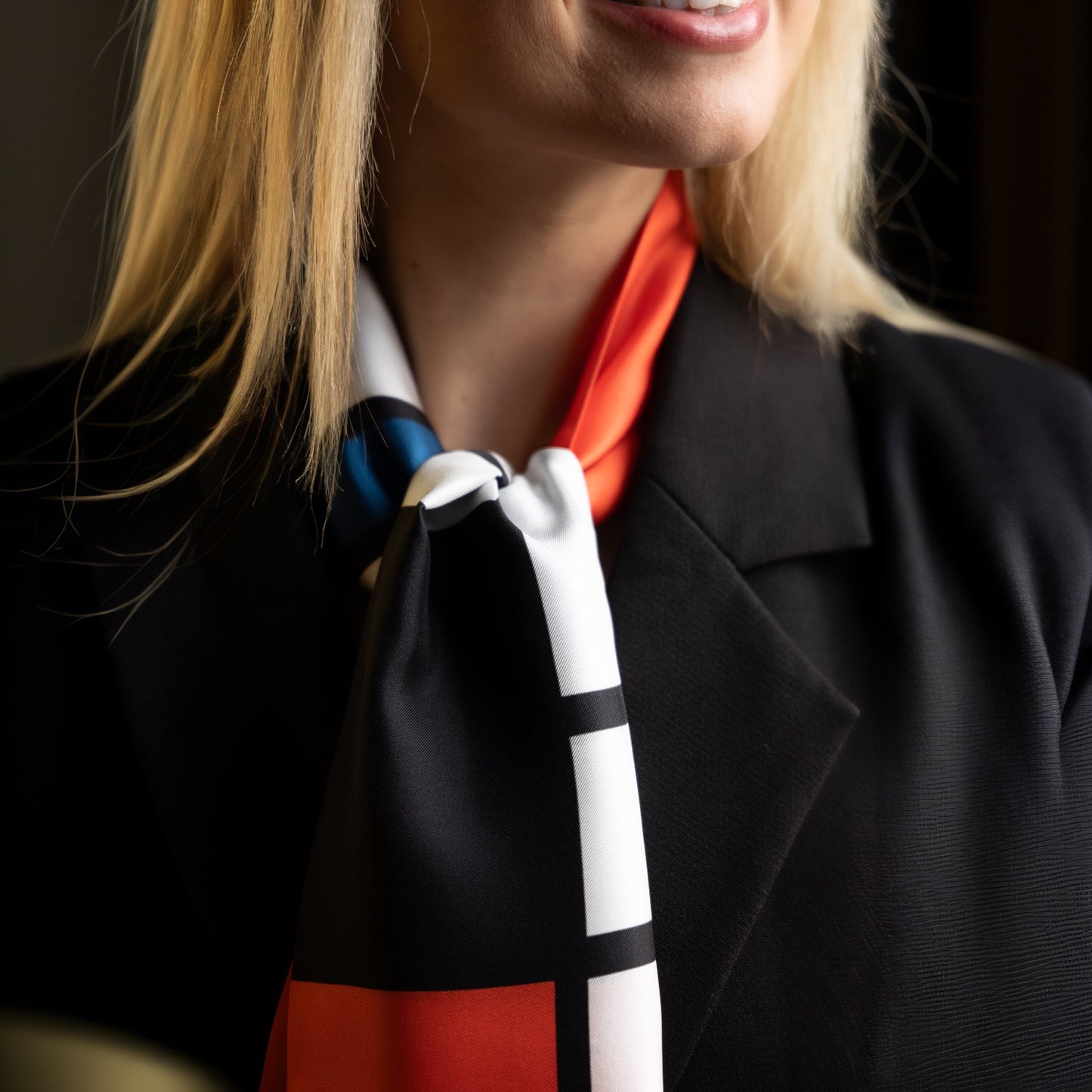 Mondrian Art Silk Long Scarf