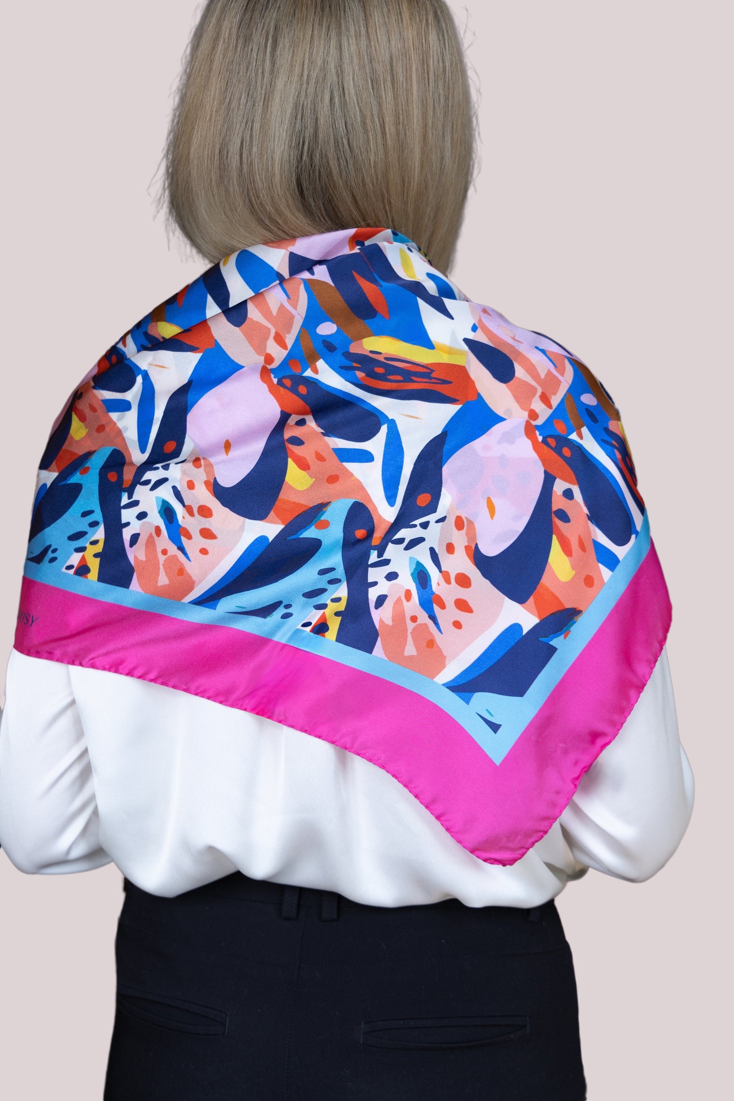Pink Haze Square Silk Scarf
