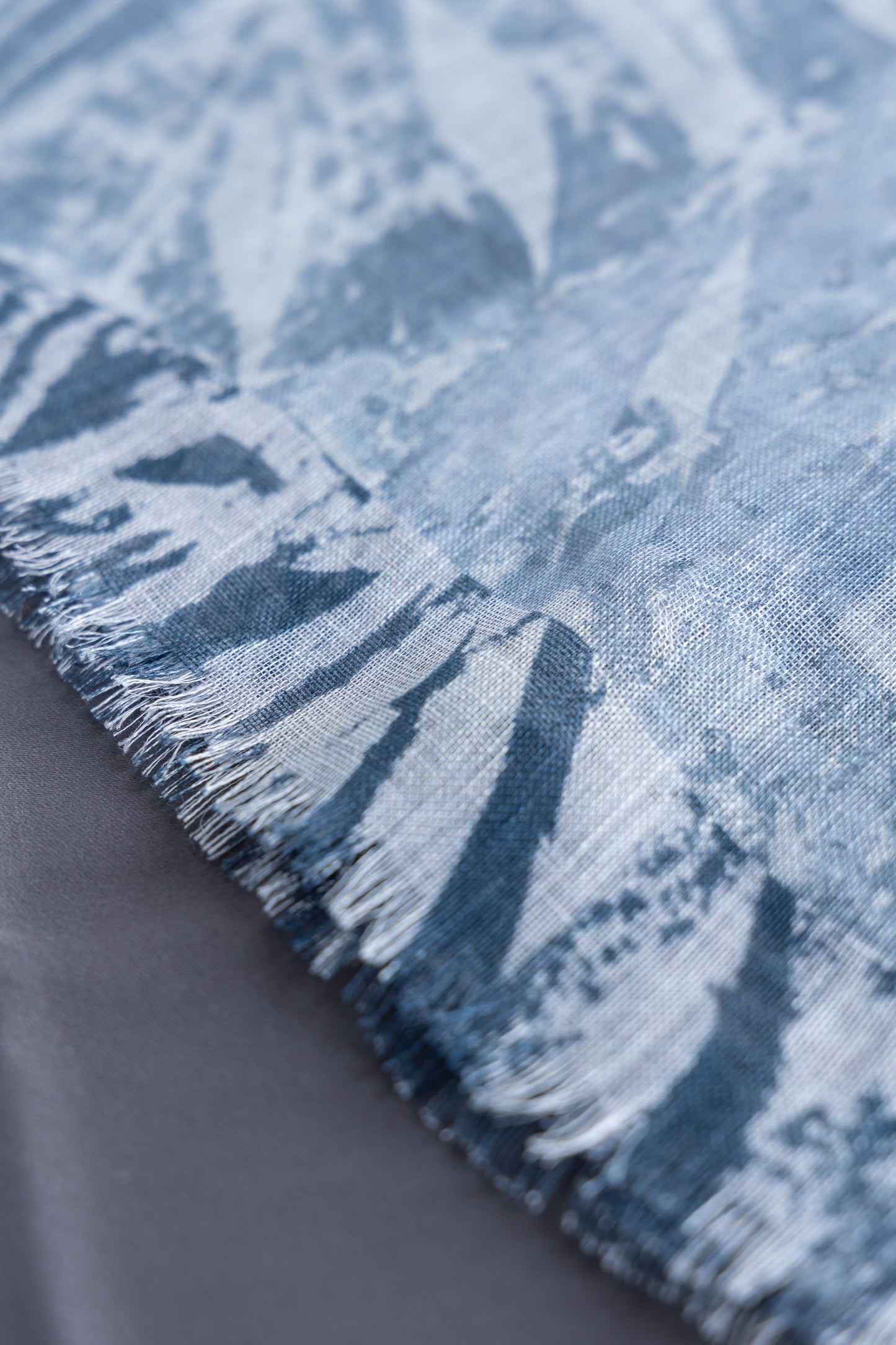 Ocean Breeze Linen Shawl in Indigo Blue