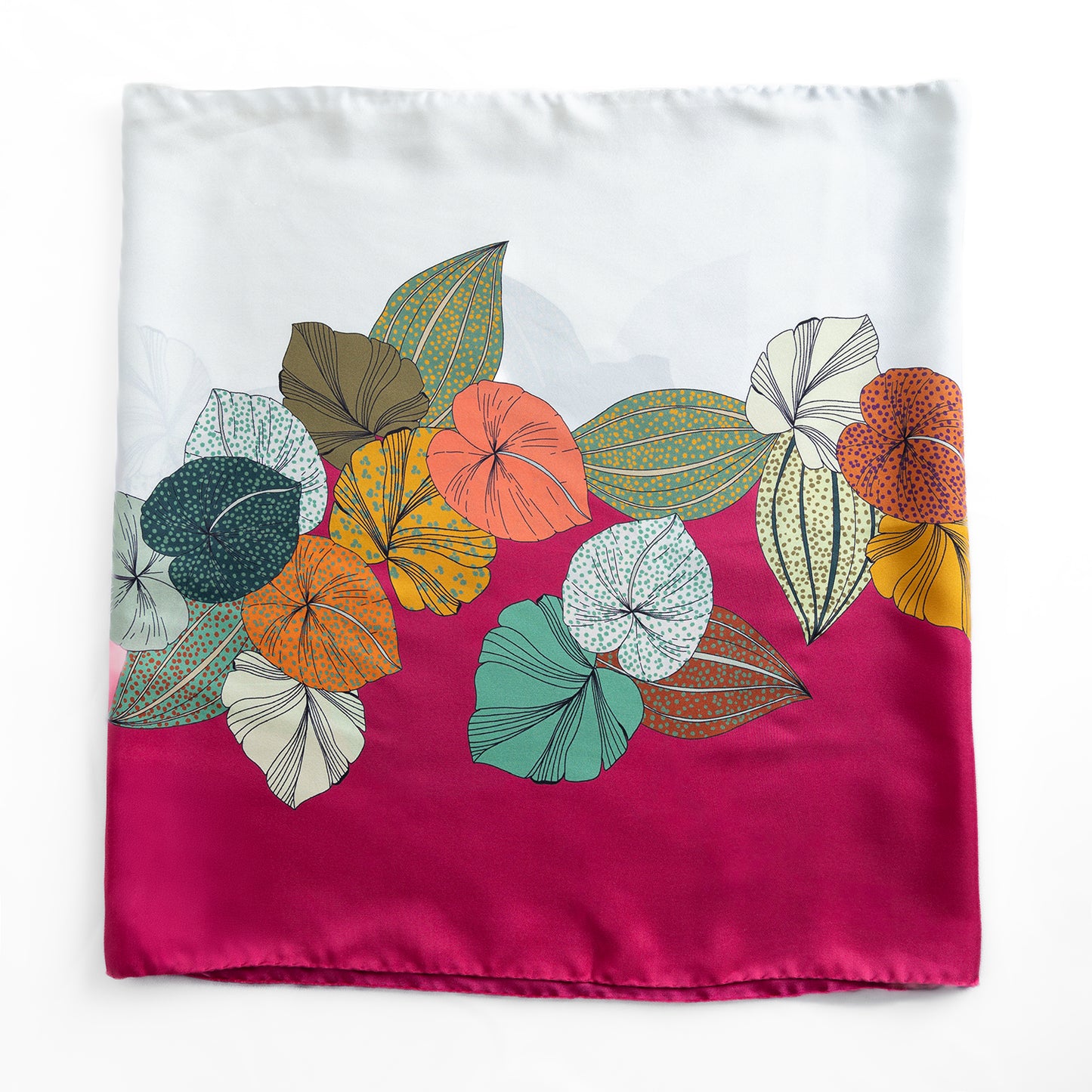 Tropical Bloom Magenta Silk Scarf