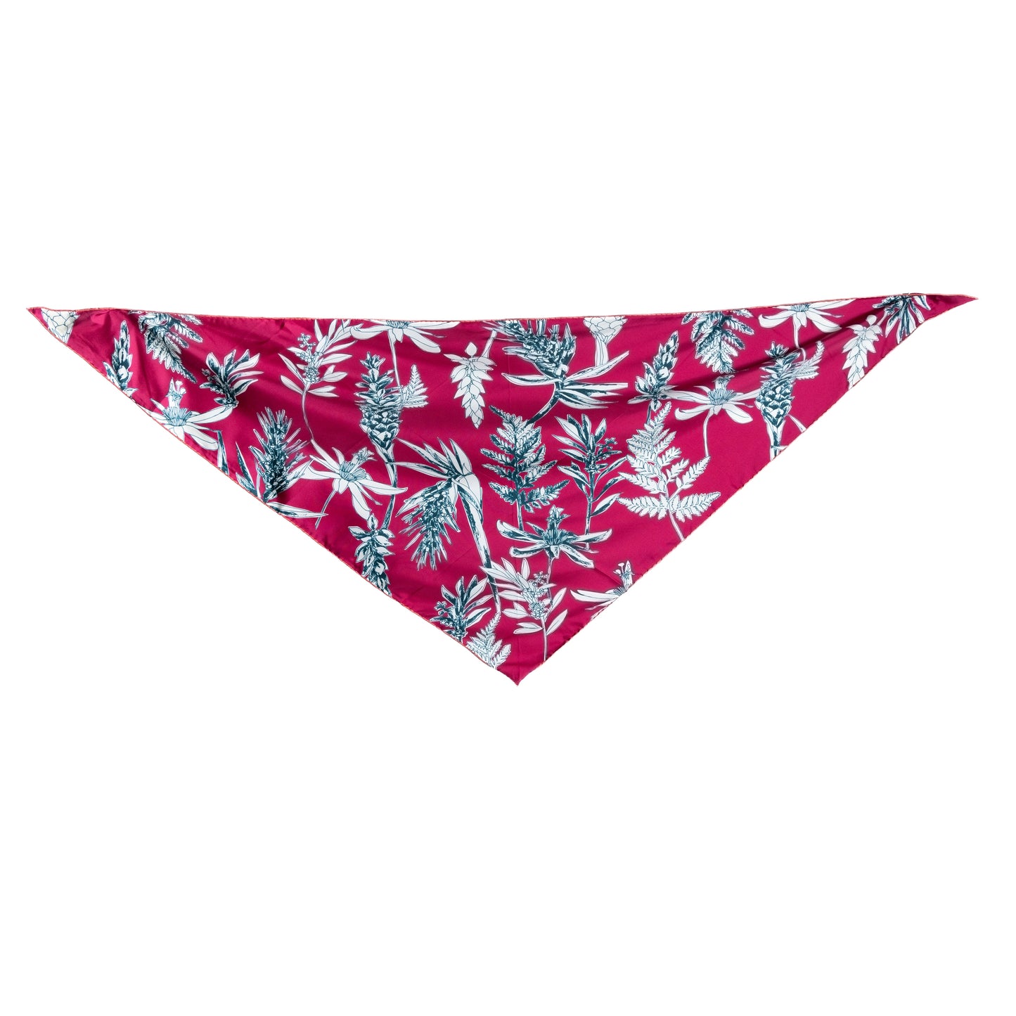 Botanical Symphony Silk Bandana in Magenta