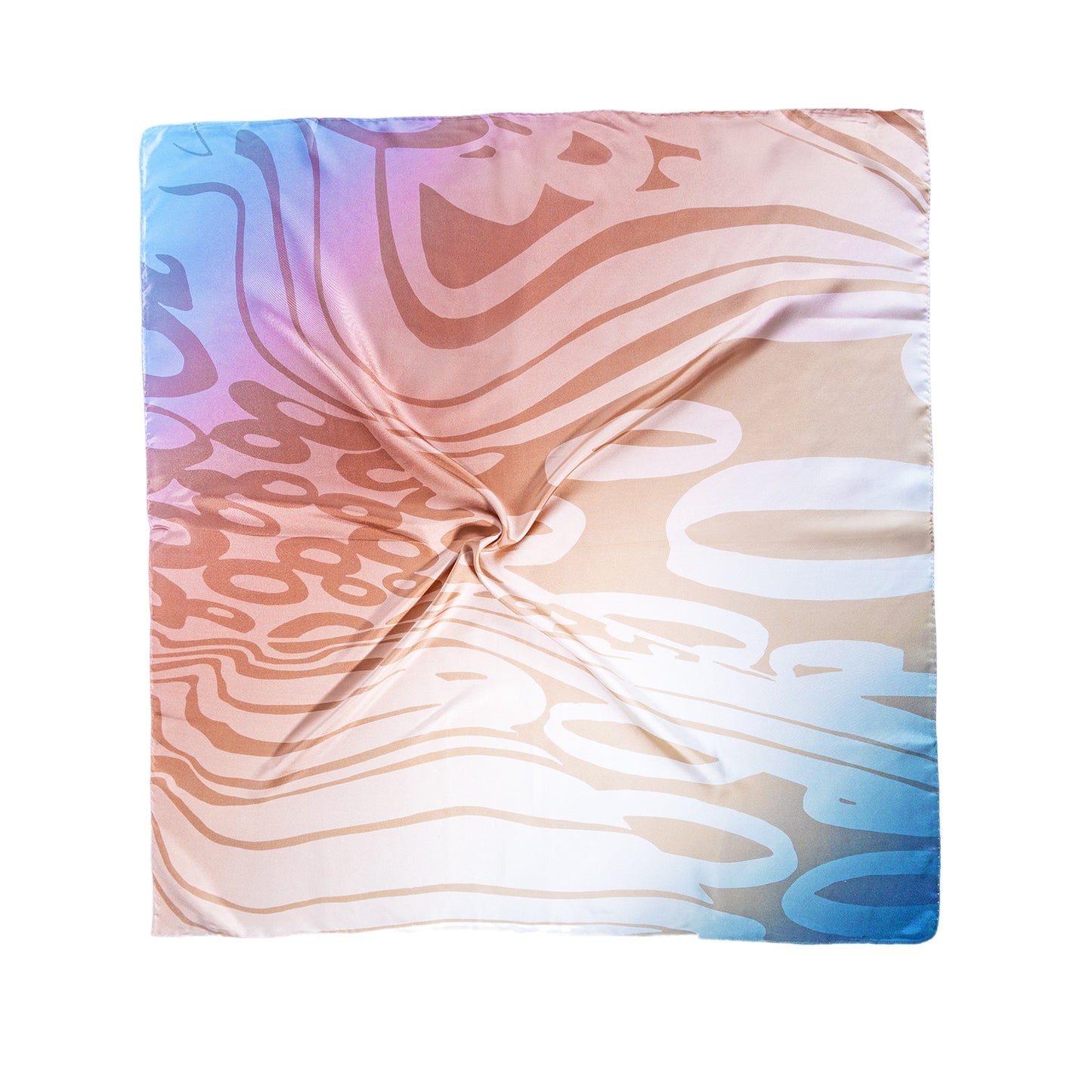 Silk Scarf in Beige with Animal Print