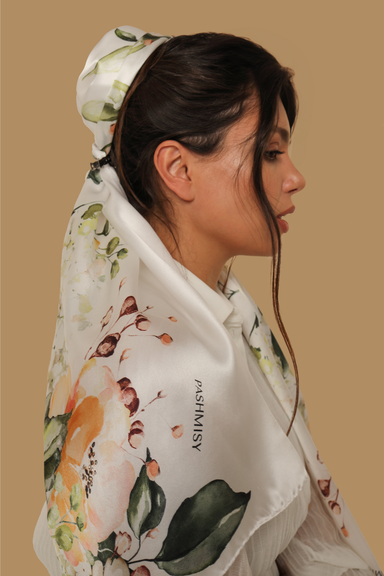 Brides Roses Long Silk Scarf