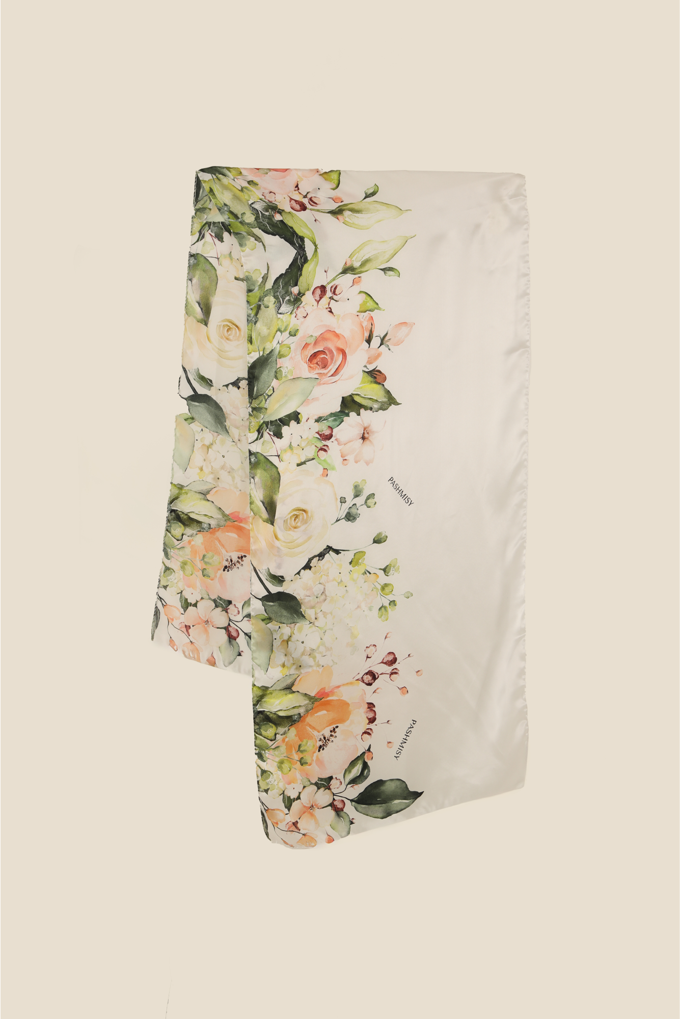 Bride's Roses Long Silk Scarf