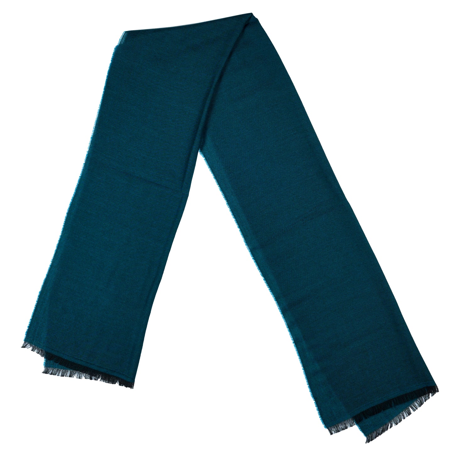 Midnight Teal Cashmere and Silk Shawl – Made in Italy (47x180 cm)