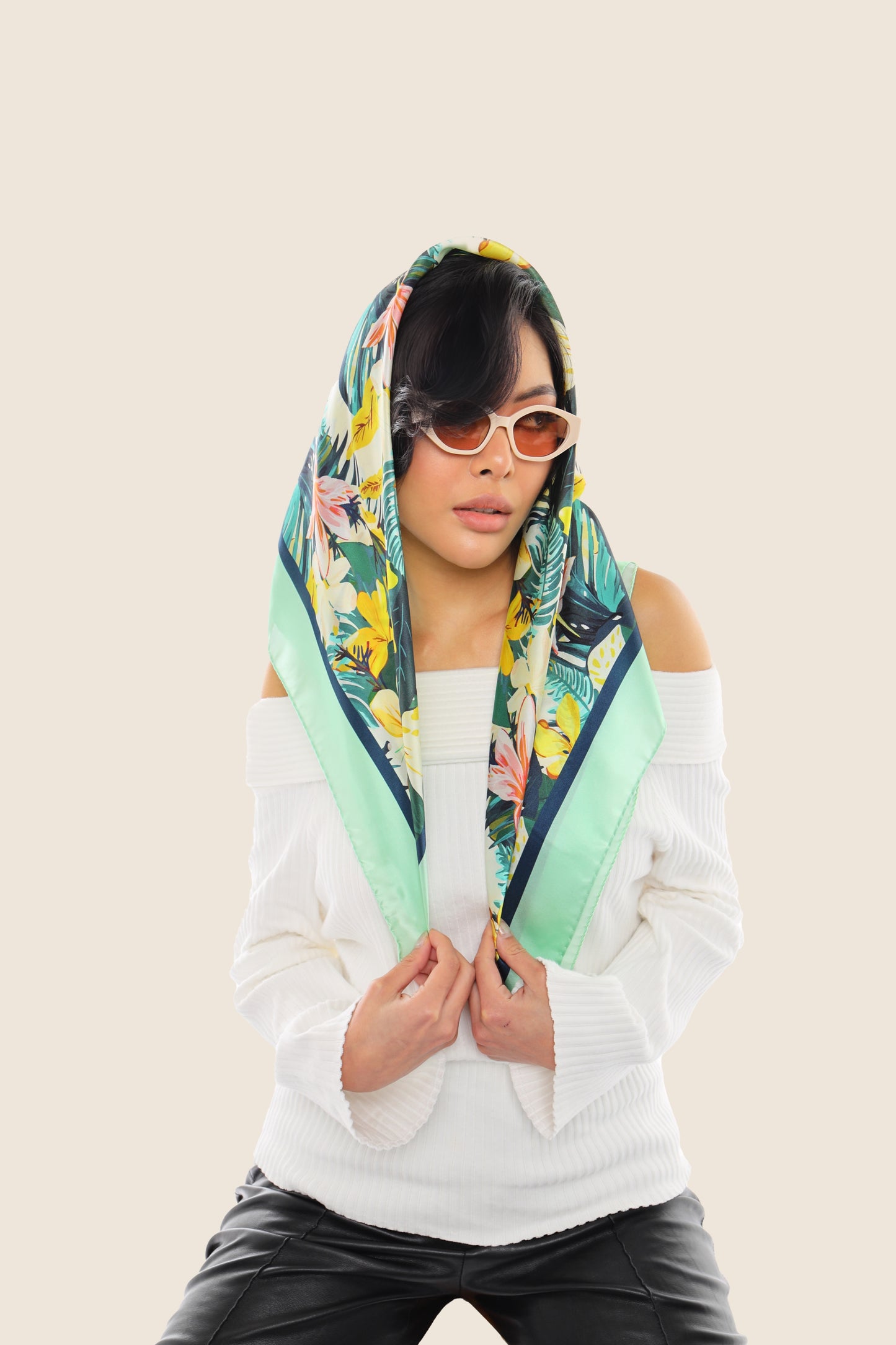Pistachio Exotic Paradise Silk Scarf