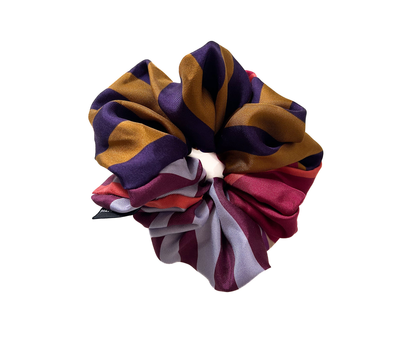 Plum & Gold Silk Scrunchie