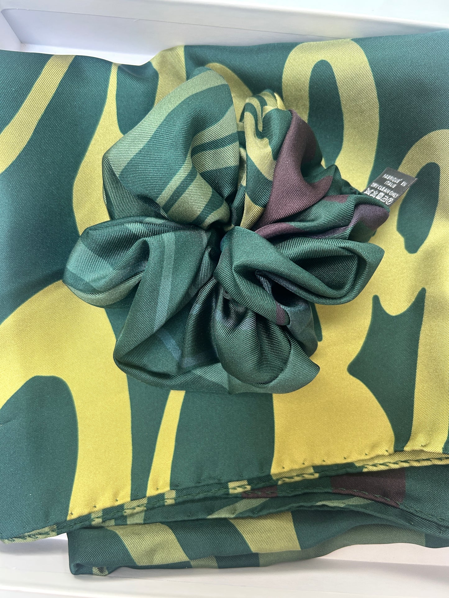 Green Animal Print Scrunchie