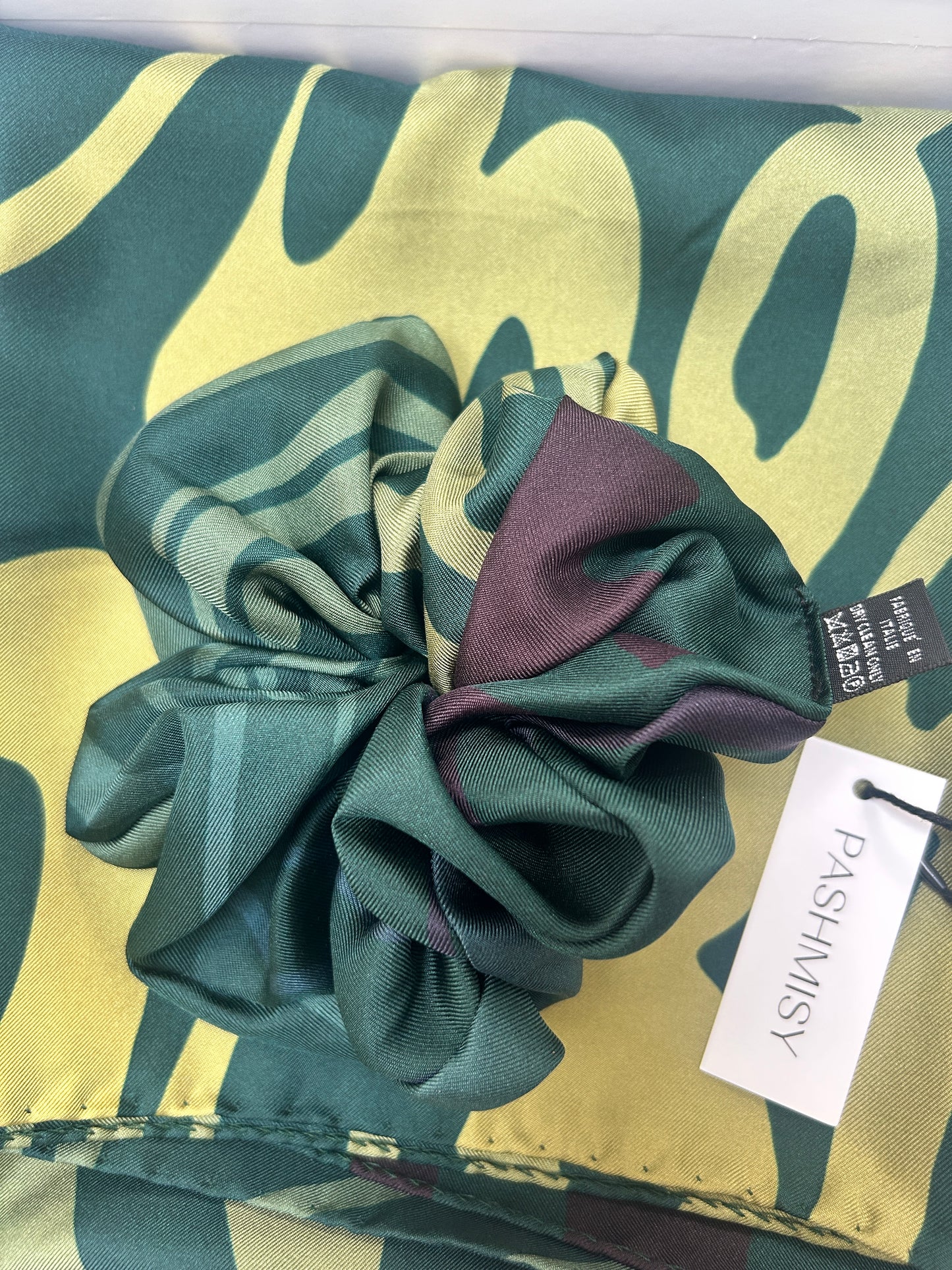 Green Animal Print Scrunchie