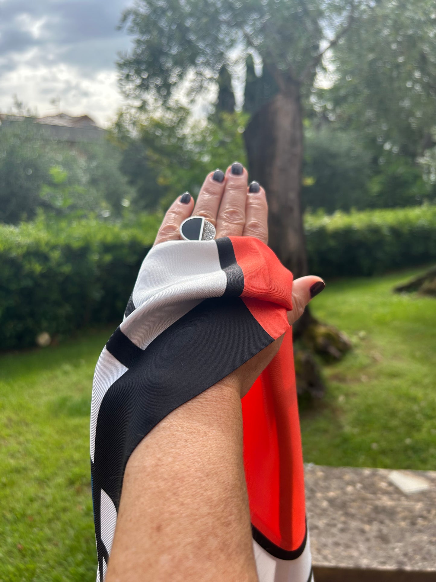 Mondrian Art Silk Long Scarf