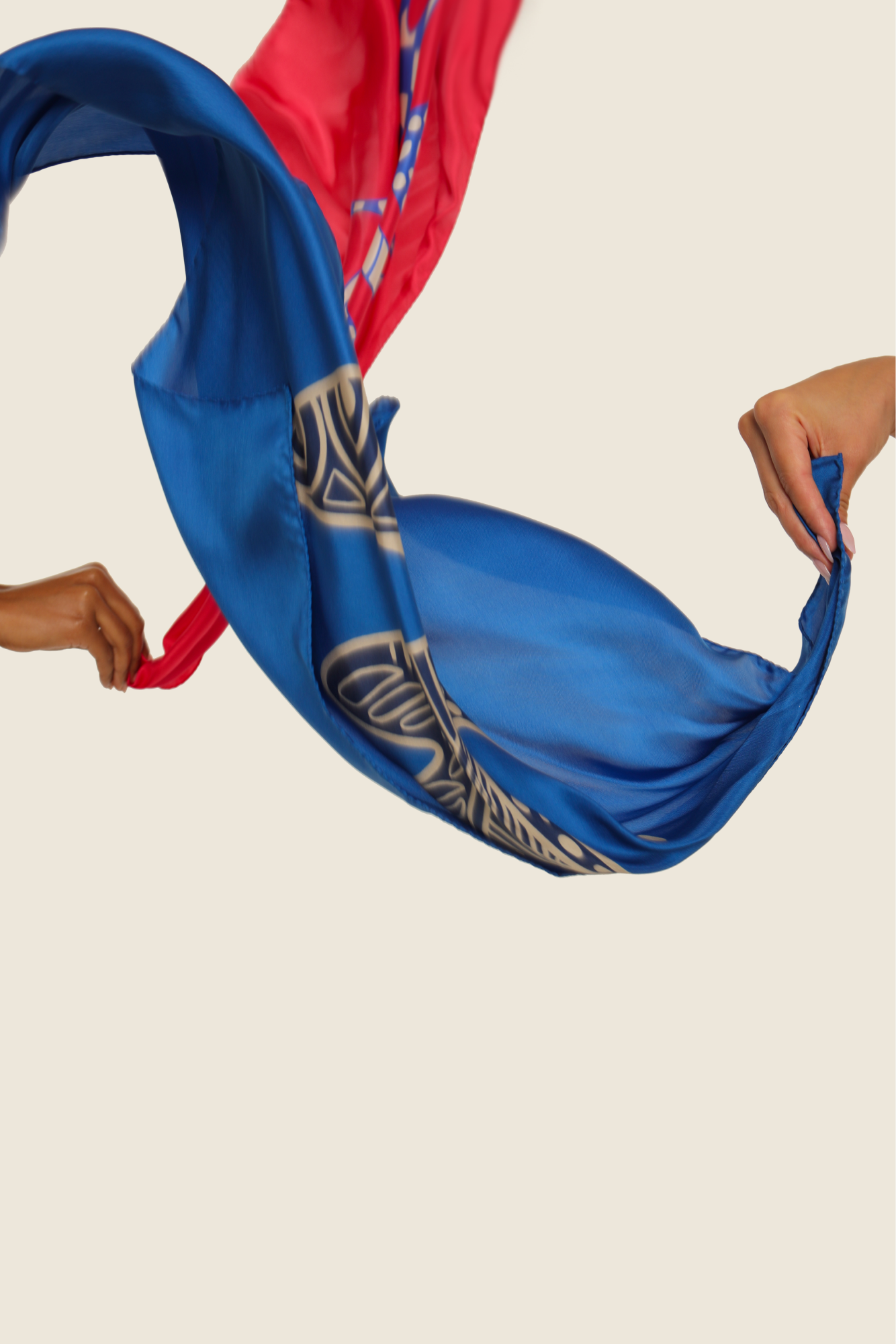 Indigo Blue Feuille Square Silk Scarf