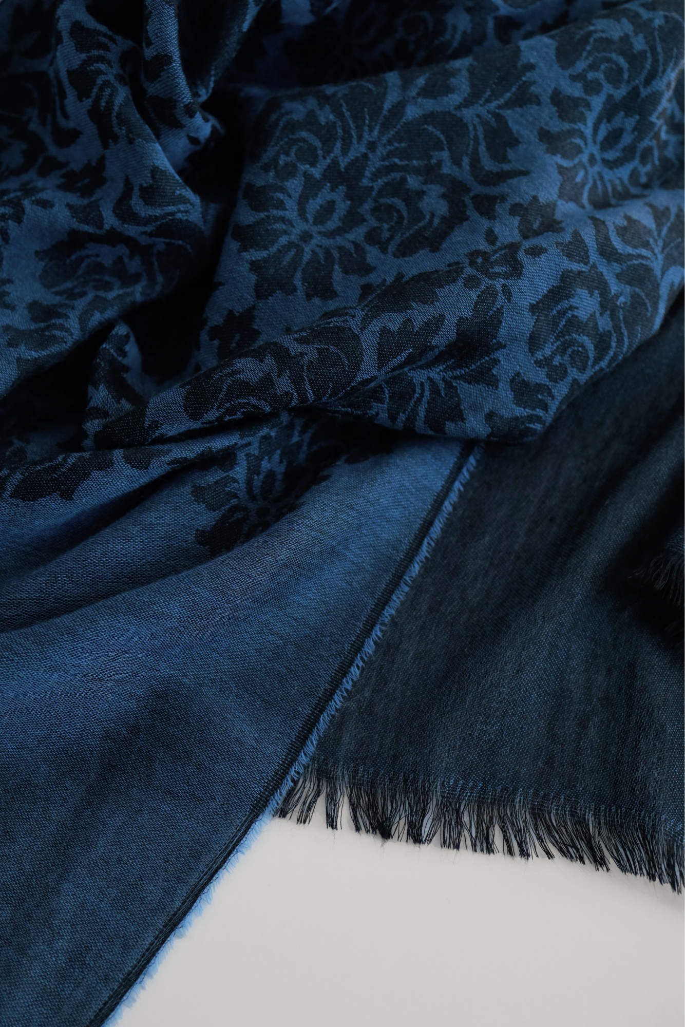 Jacquard Royal Blue Wrapping Shawl