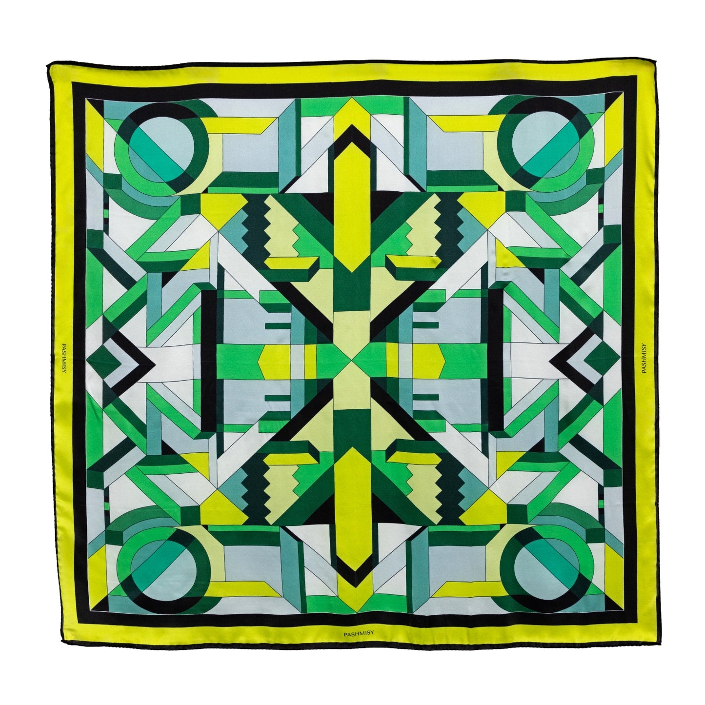 Kelly Green Contour Square Silk Scarf