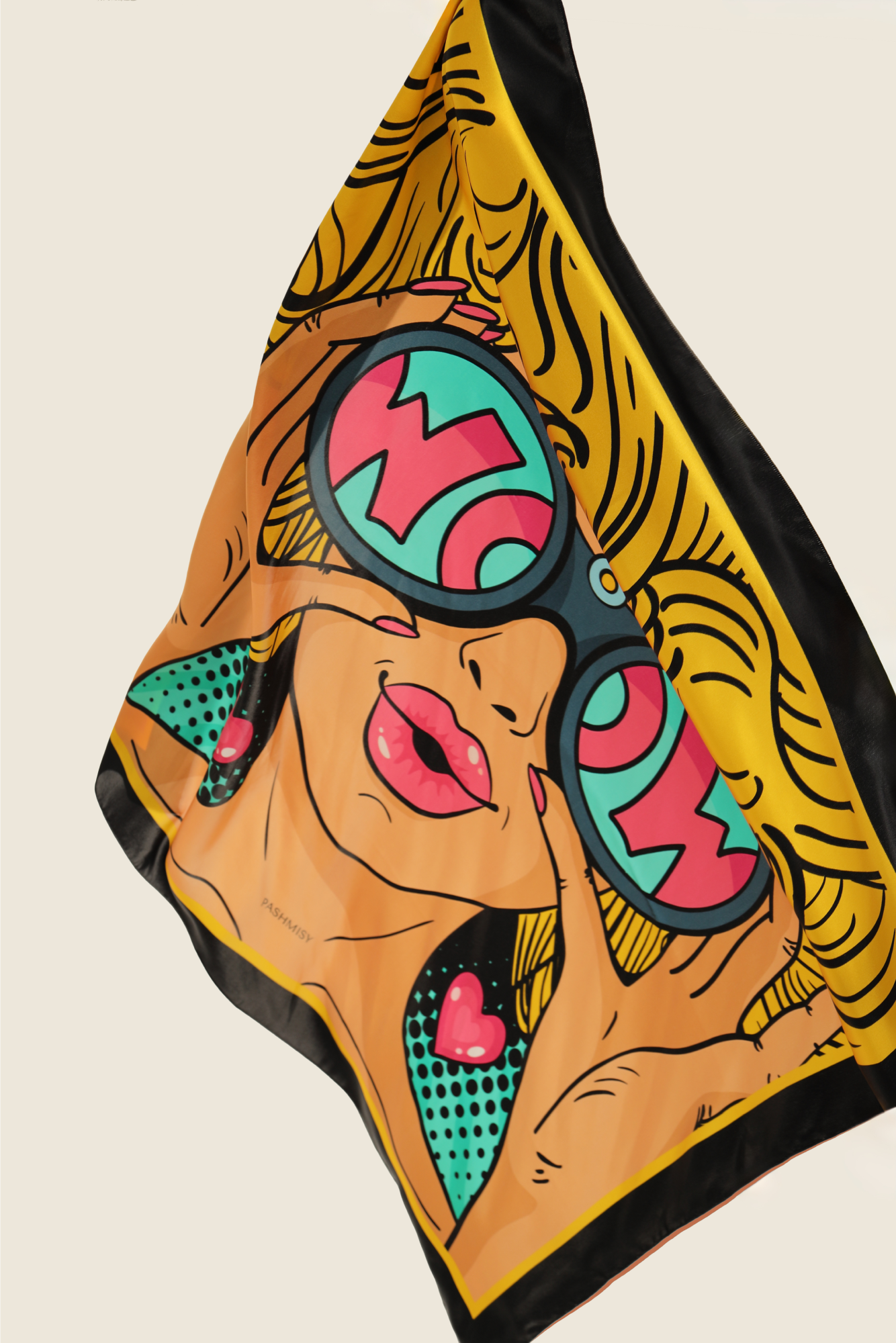 POP Art Kisses Square Silk Scarf