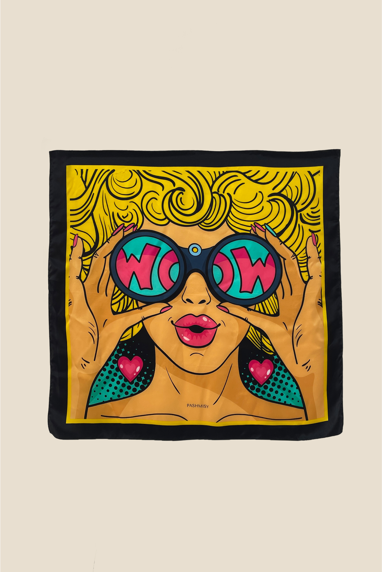 POP Art Kisses Square Silk Scarf