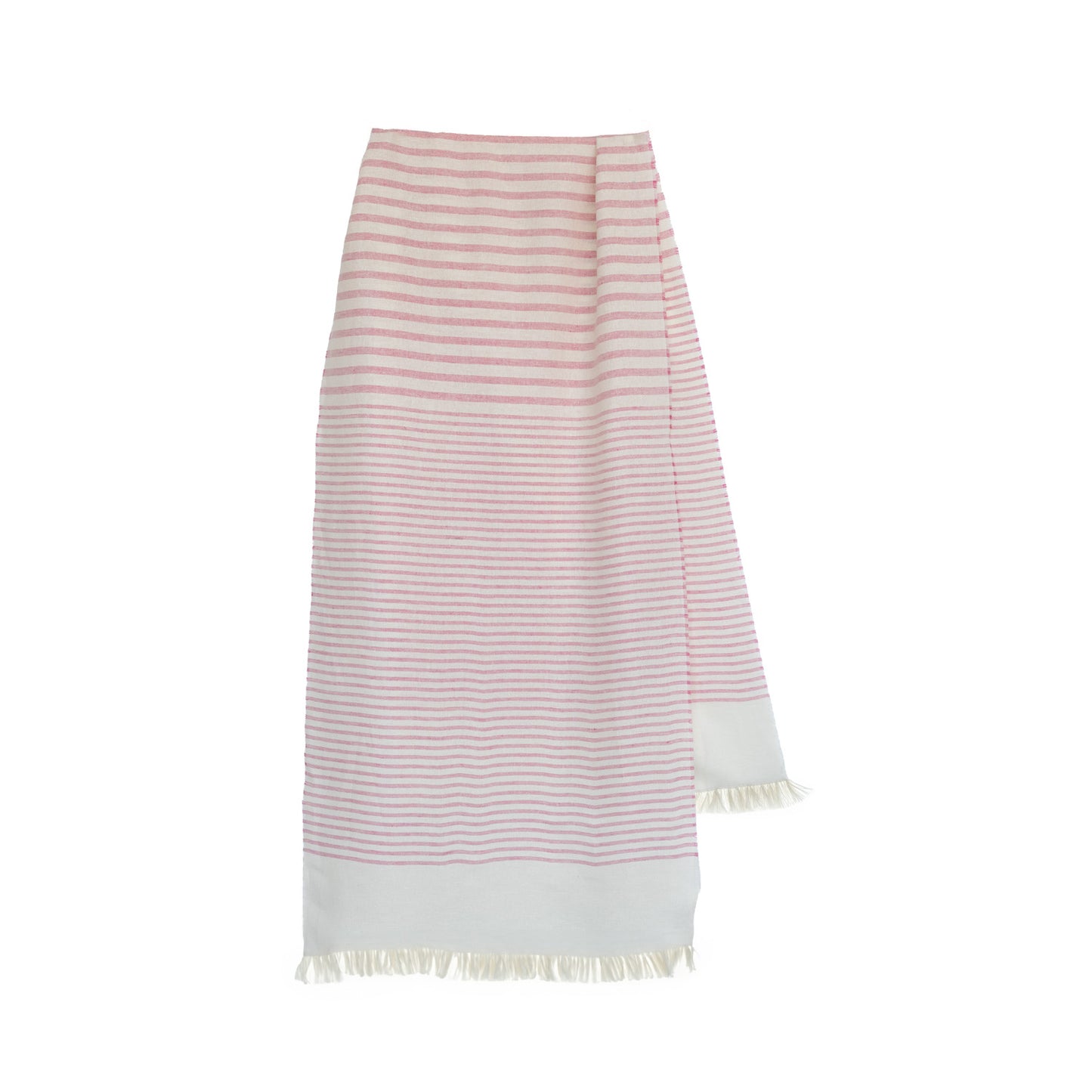 Fuchsia Silk-Linen Stripy Shawl