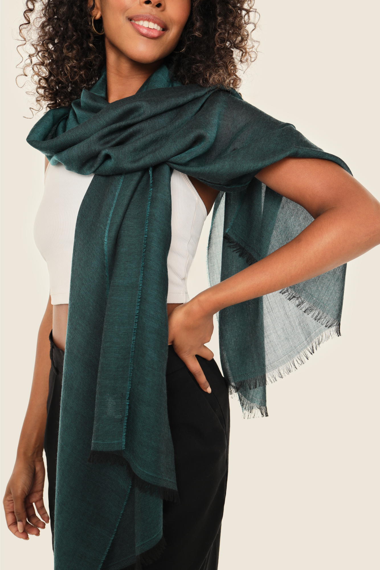 Teal Green Wrapping Shawl
