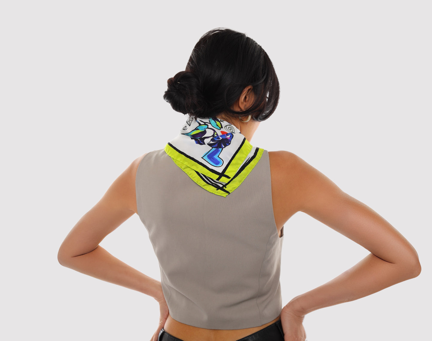 Chartreuse Yellow Mixed Emotions Silk Scarf