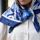 Royal Blue Haze Square Silk Scarf