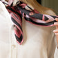 Pale Mauve Wave Flow Square Silk Scarf