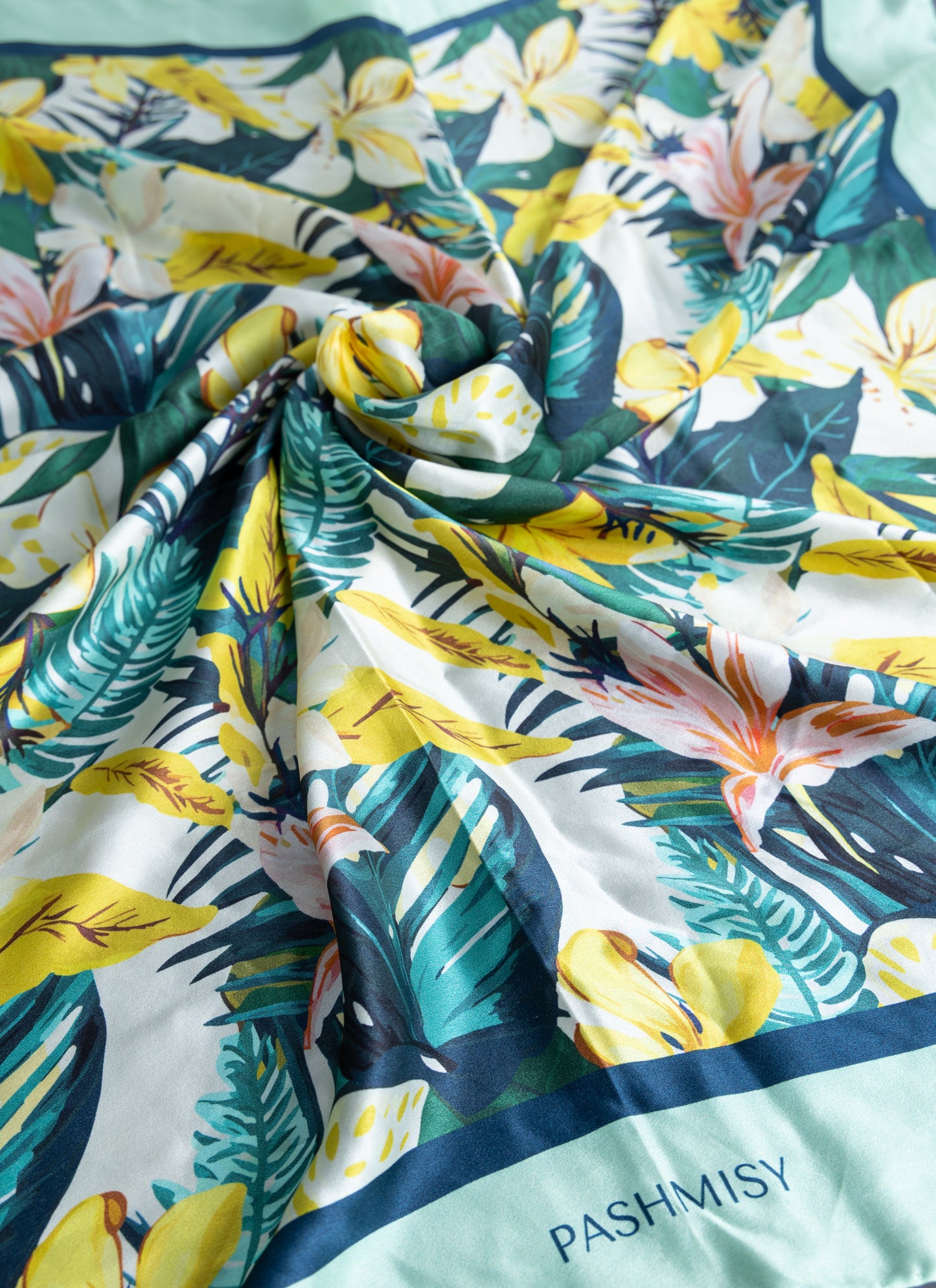 Pistachio Exotic Paradise Silk Scarf