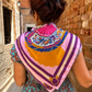 VENTAGLIO ROSA – ITALIAN SILK SQUARE SCARF (90 X 90 CM)