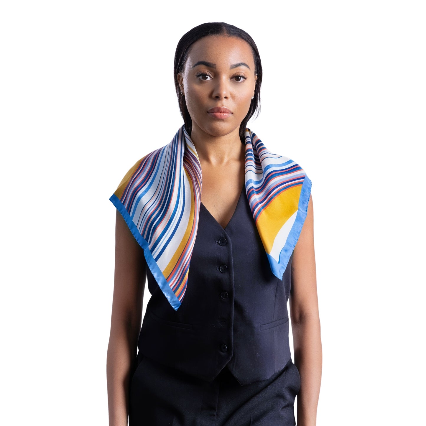 Blue Waves Silk Square Scarf