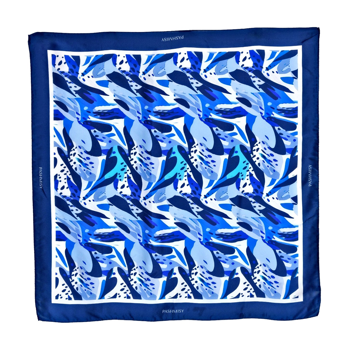 Royal Blue Haze Square Silk Scarf