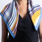 Blue Waves Silk Square Scarf