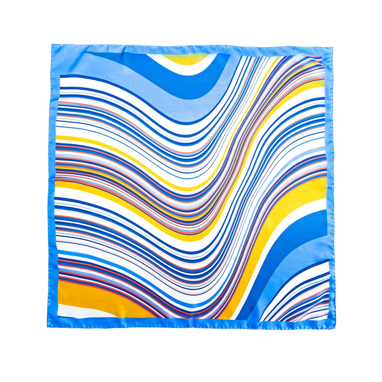 Blue Waves Silk Square Scarf