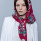 Botanical Symphony Silk Bandana in Magenta