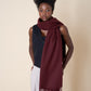 Burgundy Wool Shawl – Made in Italy (50 x 200 cm)