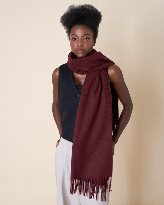 Burgundy Wool Shawl – Made in Italy (50 x 200 cm)