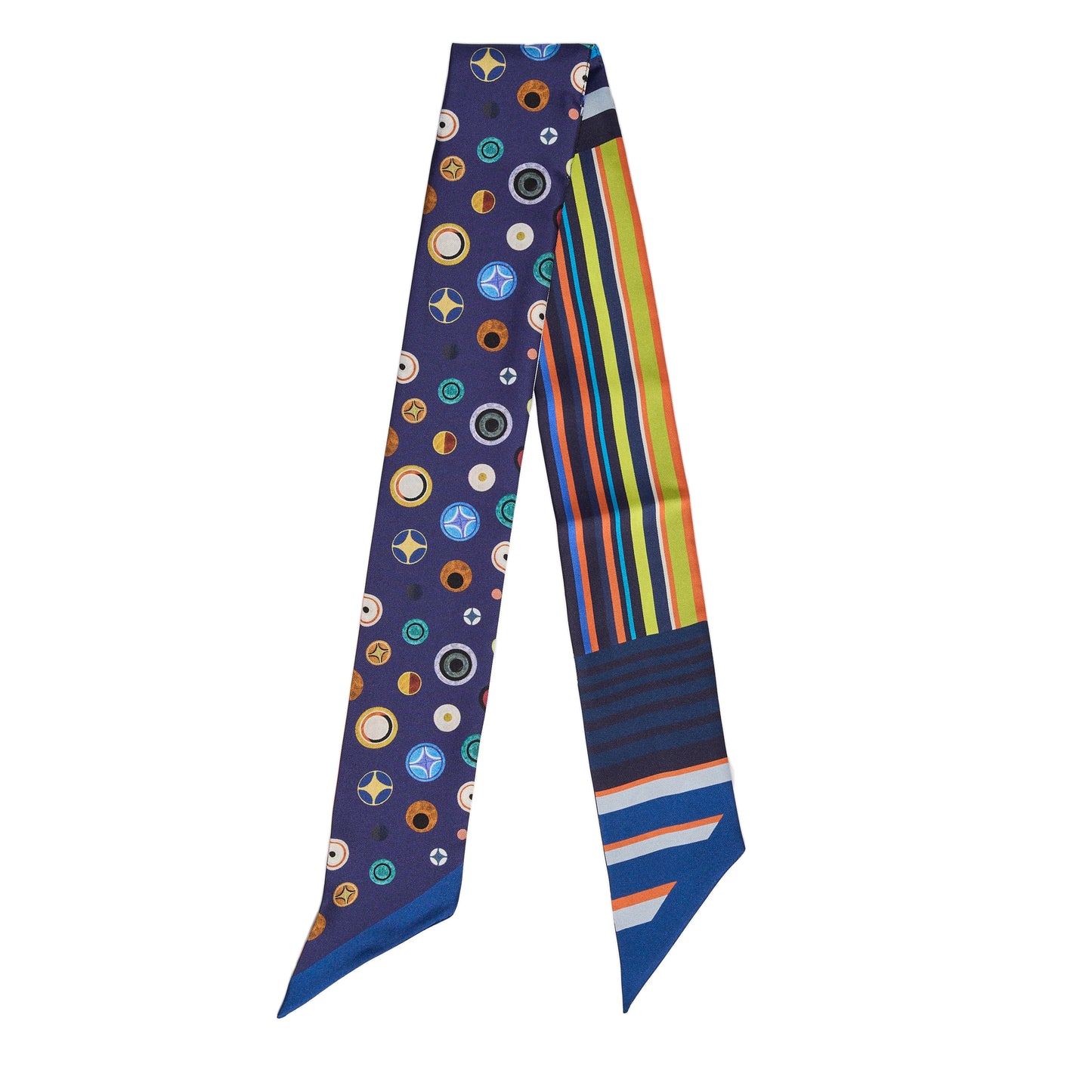 Cosmic Stripes Silk Ribbon – Navy (7x90cm)