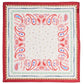 Red Paisley Cotton Bandana Scarf – Square Cotton Neck Scarf (70 × 70 cm)