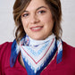 Blue Paisley Cotton Bandana Scarf – Square Cotton Scarf (70 × 70 cm)