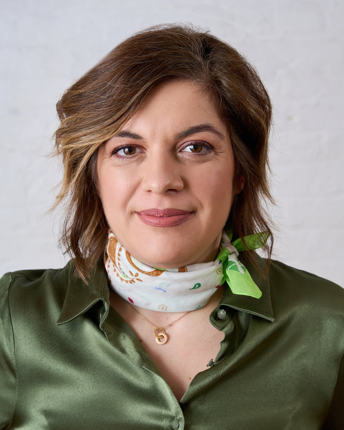 Mint Paisley Cotton Bandana Scarf – Square Cotton Neck Scarf (70 × 70 cm)
