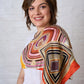 Sunset Geometry Silk Scarf – Italian Square Silk Scarf 53 × 53 cm