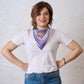 Prismatic Geometry Silk Scarf – Italian Square Silk Scarf (53 × 53 cm)