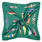 Teal Leaves Charm – Italian Silk Scarf Bandana (53 x 53 cm)
