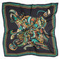 Emerald Paisley Elegance Italian Silk Square Scarf (90 x 90 cm)