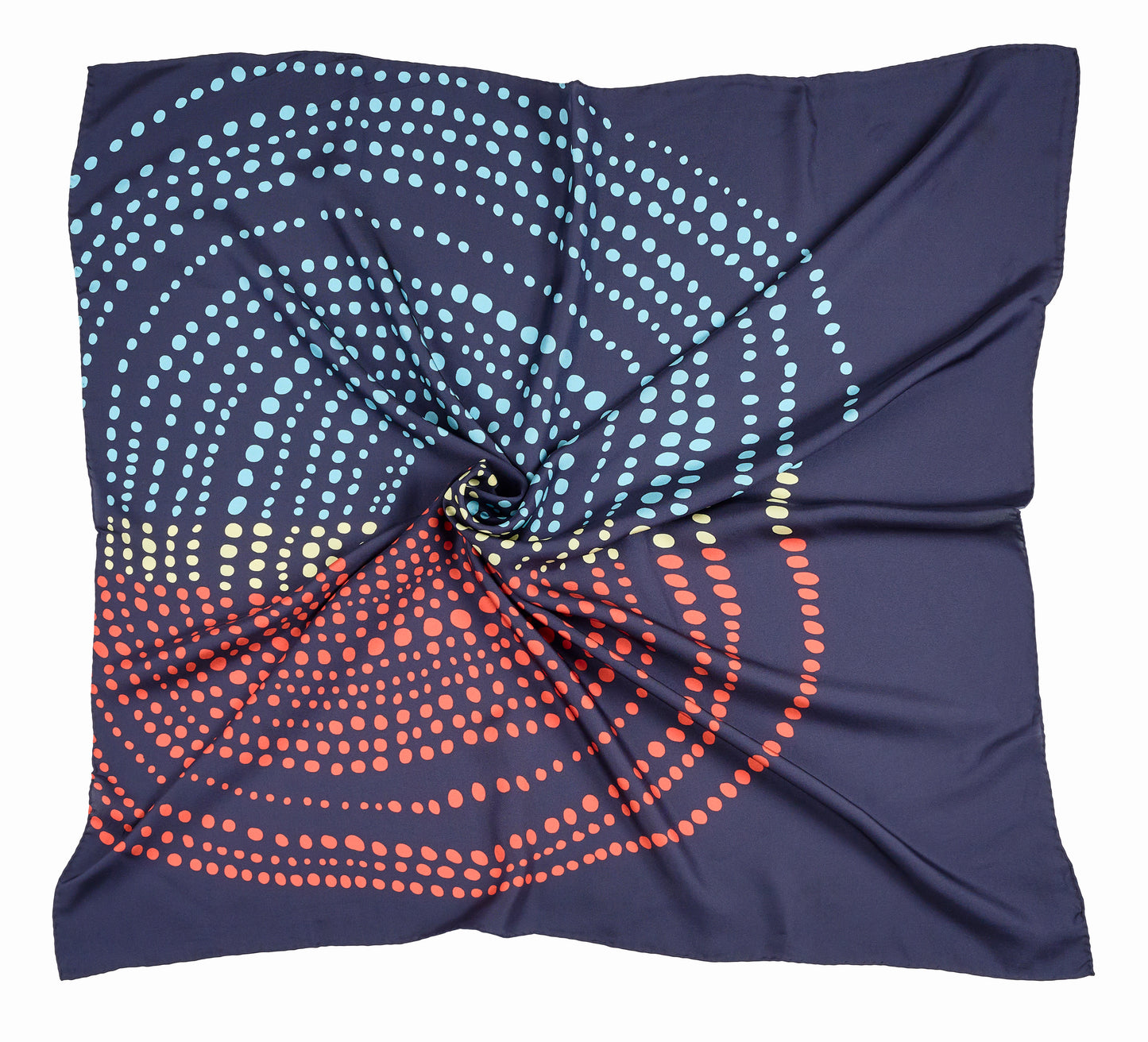 Midnight Polka Charm Italian Silk Square Scarf (90 x 90 cm)