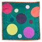 Teal Polka Charm Italian Silk Square Scarf (70 x 70 cm)