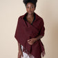 Burgundy Wool Shawl – Made in Italy (50 x 200 cm)
