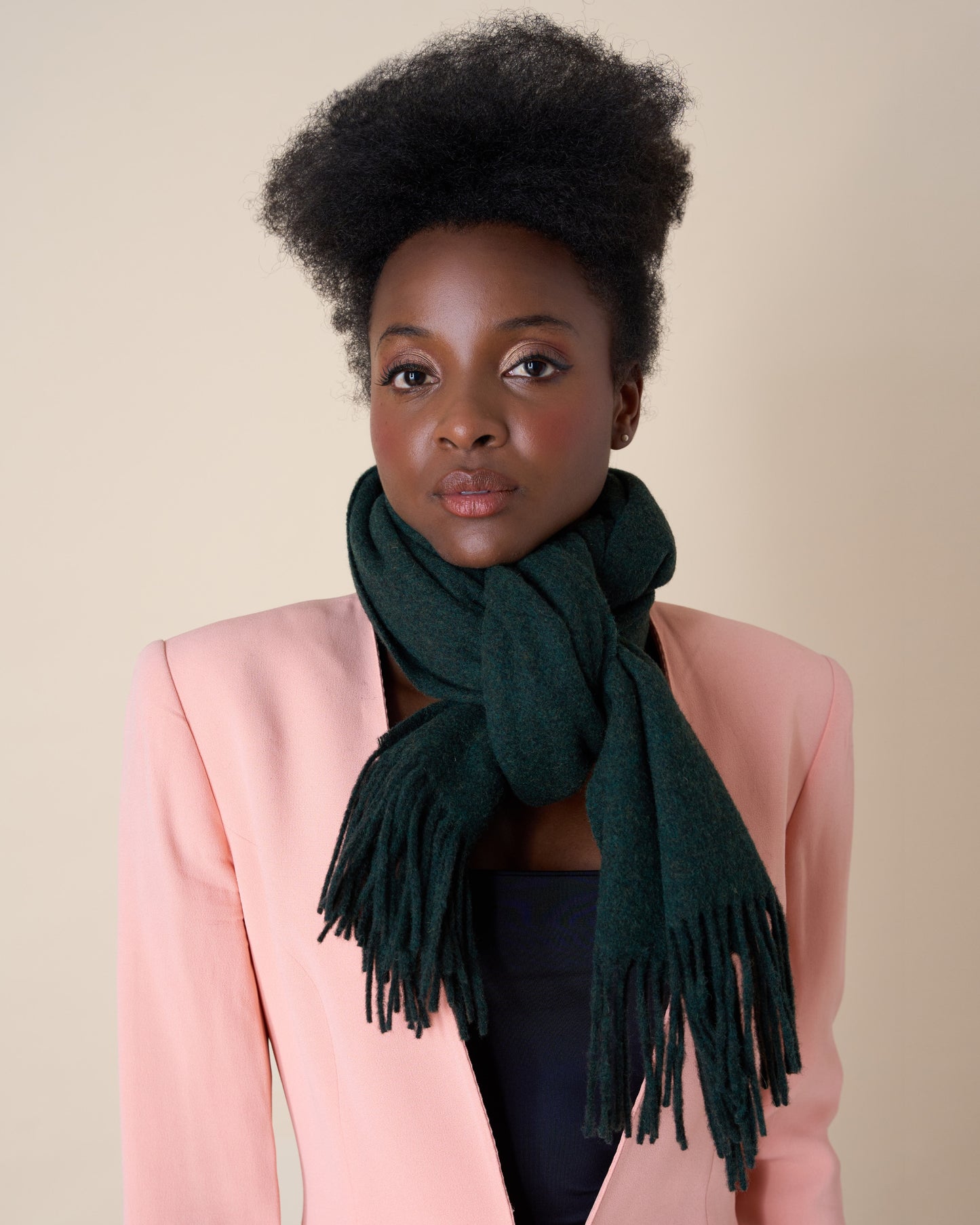 Forest Green Wool Shawl – Made in Italy (50 x 200 cm)