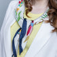 Floral Eden Silk Scarf in Navy and White