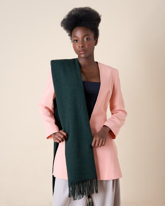 Forest Green Wool Shawl – Made in Italy (50 x 200 cm)