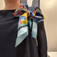 Pre-loved Blue Sky Eden Flower Skinny Silk Scarf